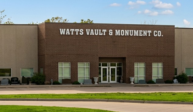 Watts Vault and Monument Company's Des Moines production facility.